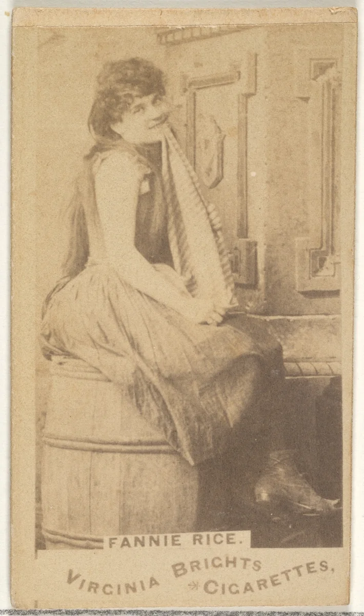 Fanny Rice, from the Actors and Actresses series (N45, Type 1) for Virginia Brights Cigarettes by Allen & Ginter, photograph, 1885-1891