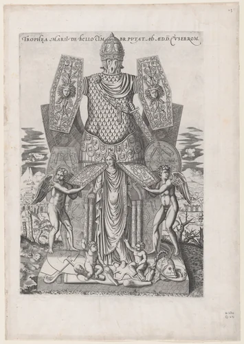 Trophies of Marius, from "Speculum Romanae Magnificentiae" by anonymous, print, 1530-1580
