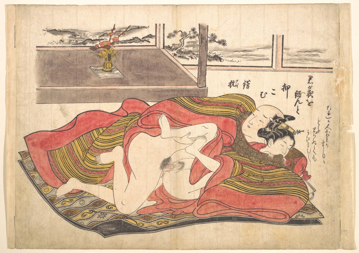 Bedroom Scene by Okumura Masanobu (奥村政信), print, 1729-1749