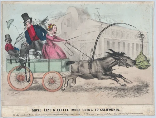 Mose, Lize & Little Mose Going to California by Henry R. Robinson, print, 1844-1854
