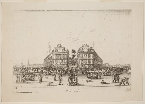 Place Dauphine by Stefano della Bella, print, 1642