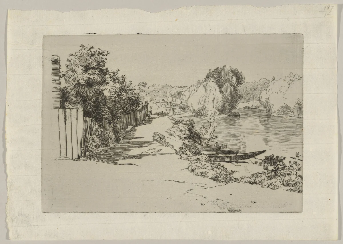The Seine at Bas-Meudon by Félix Bracquemond, print, 1868