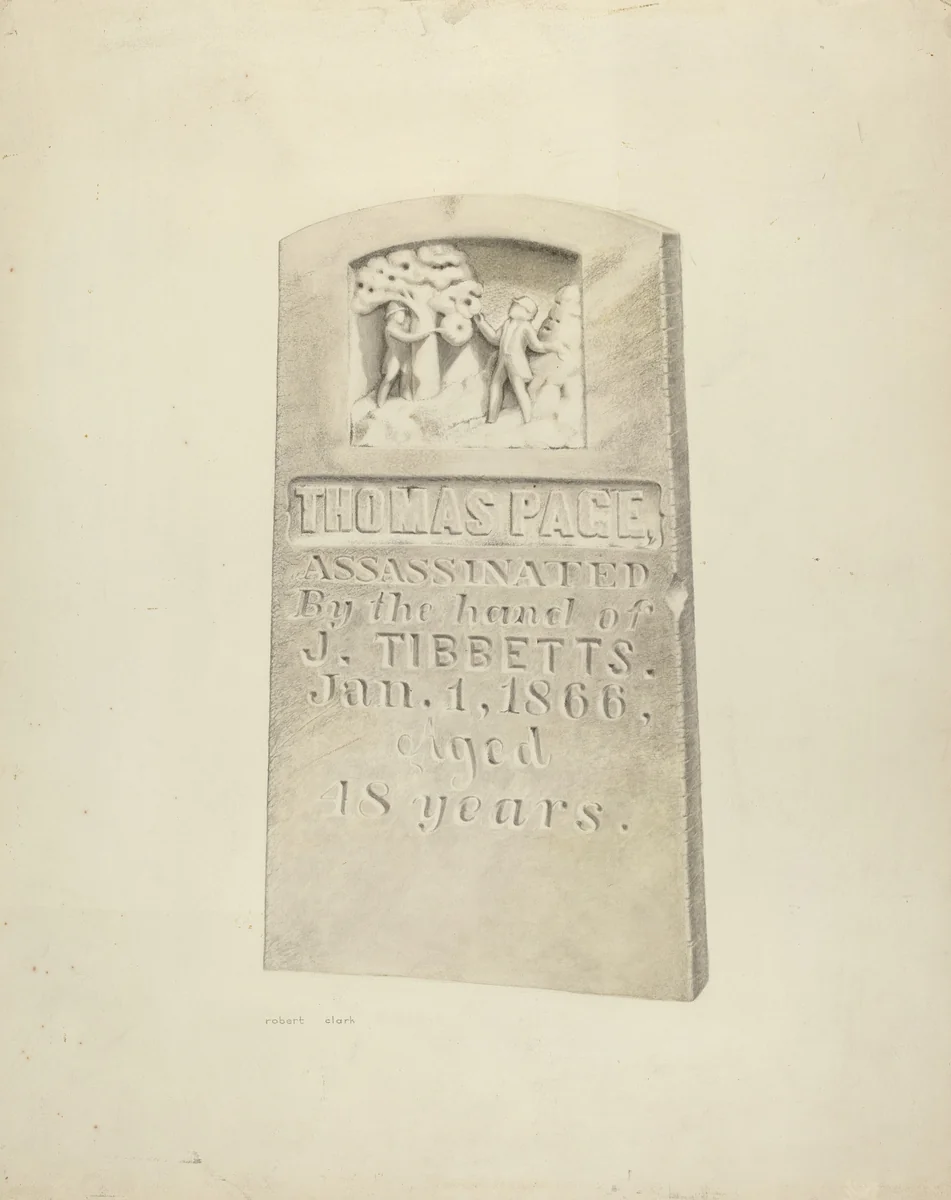 Tombstone by Robert Clark, index of american design, 1939