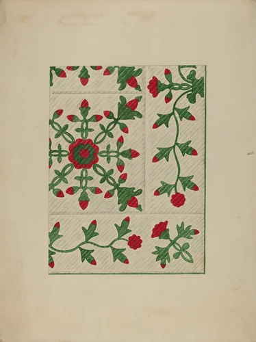 Quilt by Katherine Hastings, index of american design, 1938