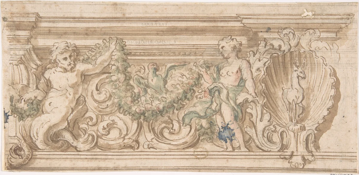 Ceiling Decoration by anonymous, drawing, 1600-1700