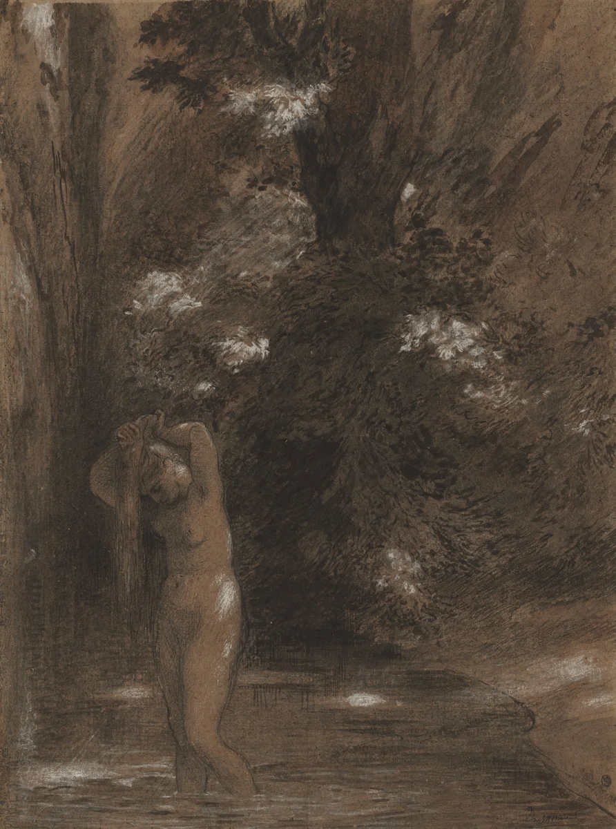 The Bath by Félix Bracquemond, drawing, 1895-1905