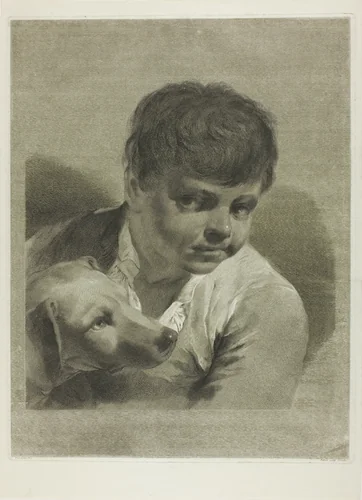 A Boy with a Dog by Marco Alvise Pitteri, print, 1750-1759