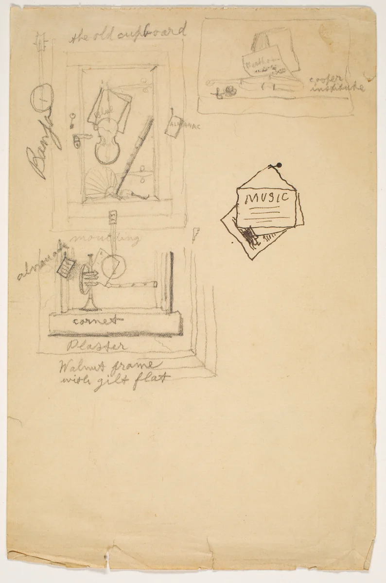 Still Life Sketch by William Michael Harnett, drawing, 1868-1892