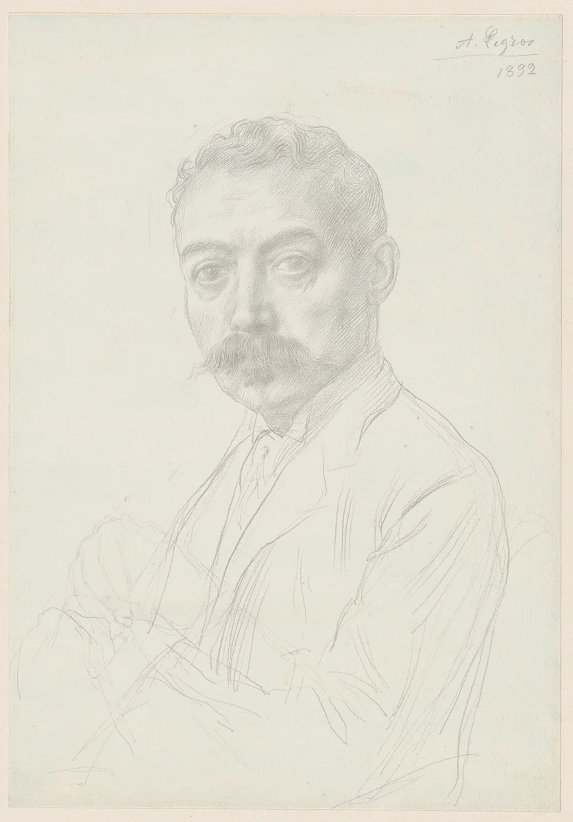 Study for the Portrait of Edward D. Adams by Alphonse Legros, drawing, 1892