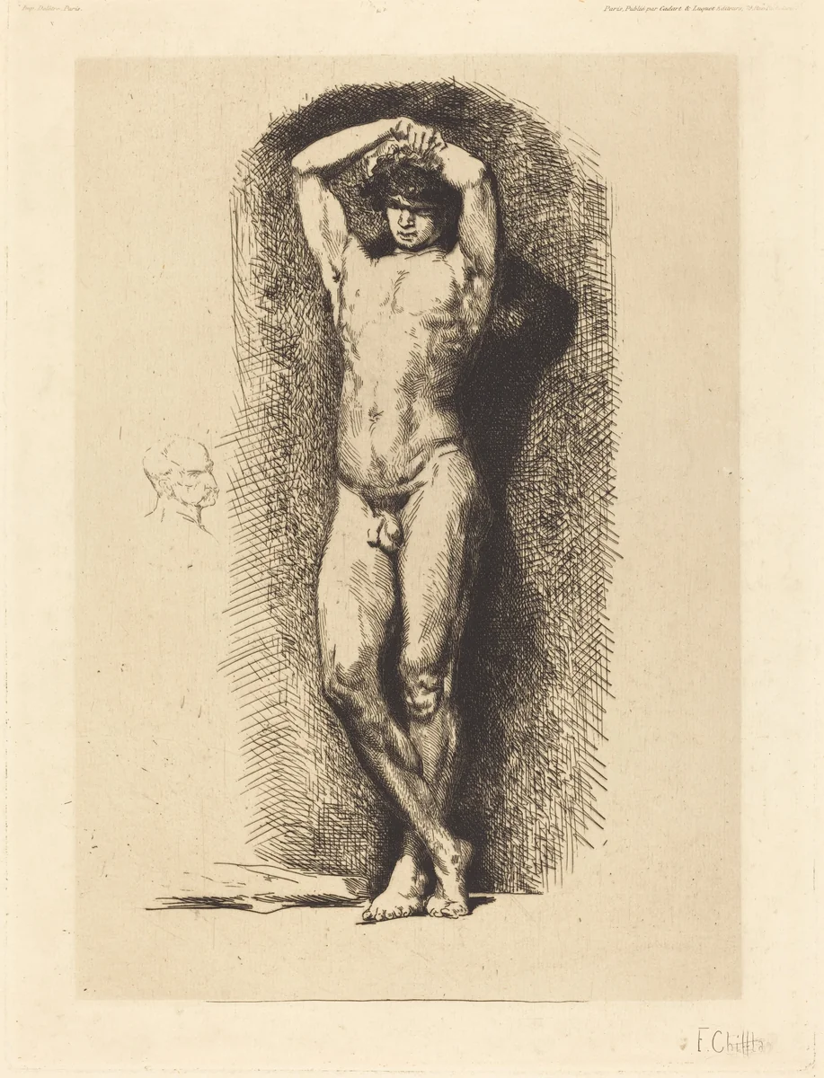 Male Academy by François-Nicolas Chifflart, print, 1825-1901