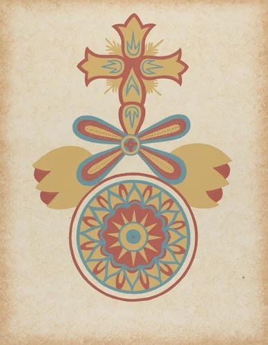 Santa Barbara Mission Doorway Design from the portfolio "Decorative Art of Spanish California" by American 20th Century, index of american design, 1935-1942