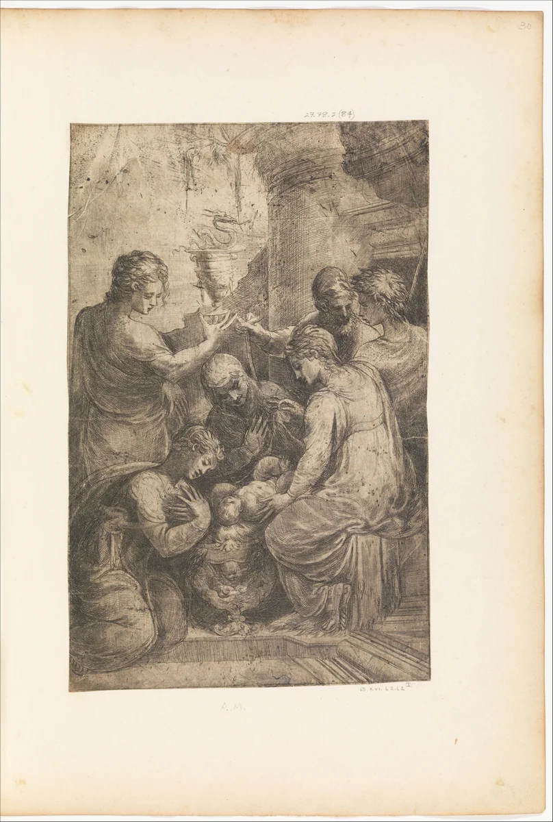 Adoration of the Child by Andrea Schiavone, print, 1510-1563