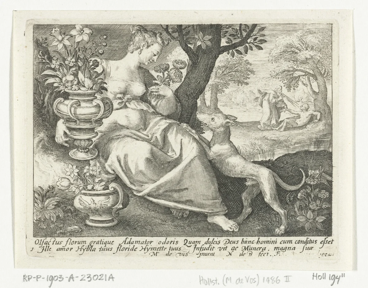 Zintuig reuk by Unknown, print, 1581-1656