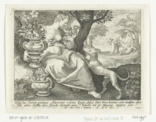 Zintuig reuk by Unknown, print, 1581-1656