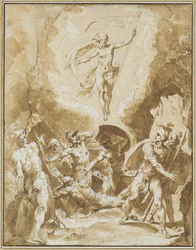 The Resurrection by Giuseppe Cesari, drawing, 1595-1605