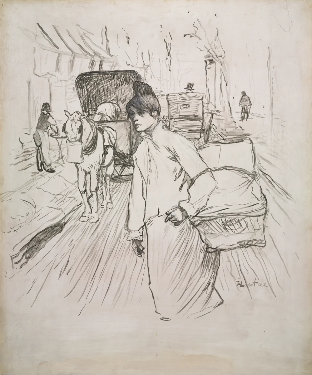 The Laundress by Henri de Toulouse-Lautrec, drawing, 1888