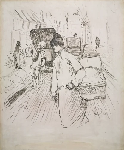 The Laundress by Henri de Toulouse-Lautrec, drawing, 1888