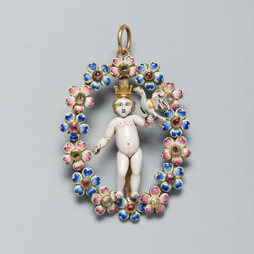 Pendant with the Christ Child by Spanish, metalwork, 1625-1675