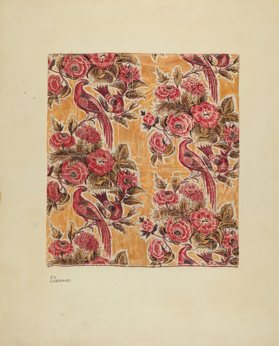 Yellow Glazed Chintz by Joseph Lubrano, index of american design, 1939
