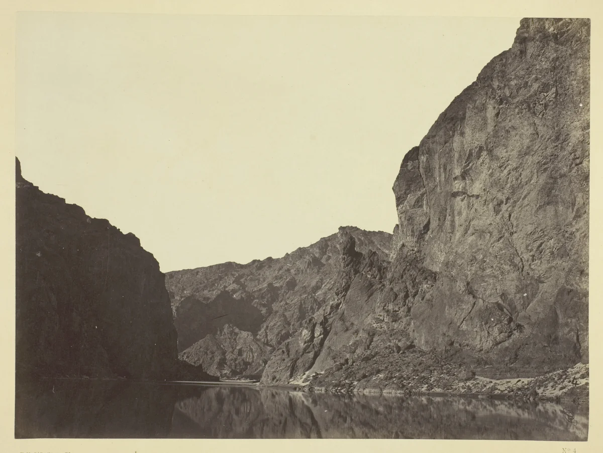 Black Cañon, Colorado River, looking below from Big Horn Camp by Timothy O'Sullivan, photograph, 1871