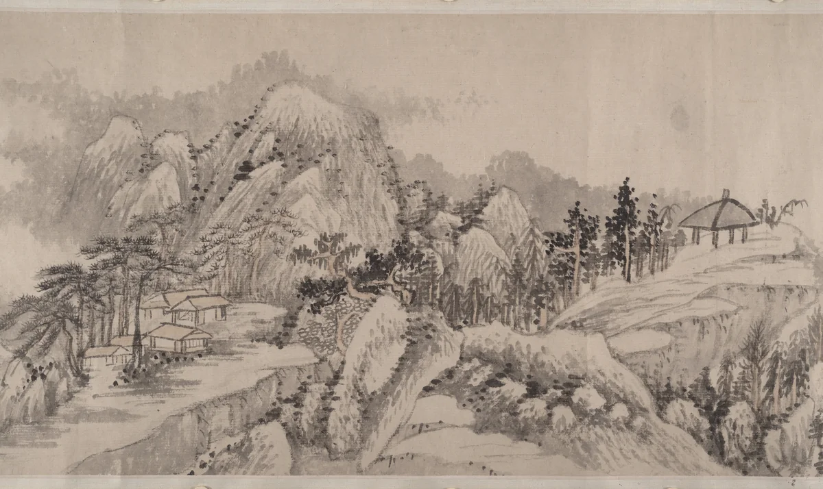 Remote Valleys, Sounds of Waterfalls, Deep Forests by Liu Yu, painting, 1678