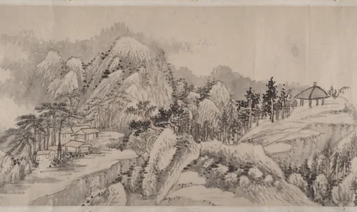 Remote Valleys, Sounds of Waterfalls, Deep Forests by Liu Yu, painting, 1678