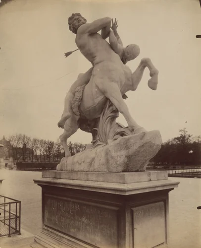 [Tuileries, Nessus and Deianira by Marqueste] by Eugène Atget, photograph, 1911