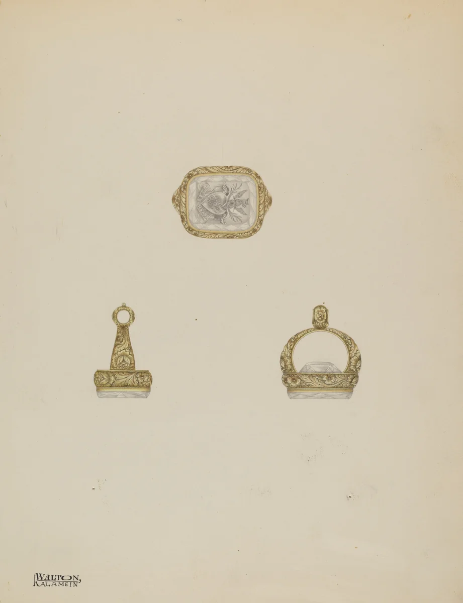 Fob Seal by Kalamian Walton, index of american design, 1937