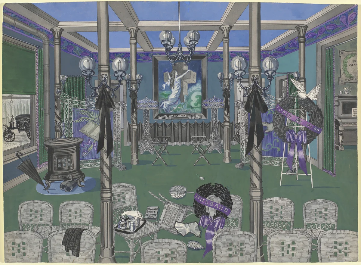 Funeral Parlor, 1895-1920 by Perkins Harnly, index of american design, 1947