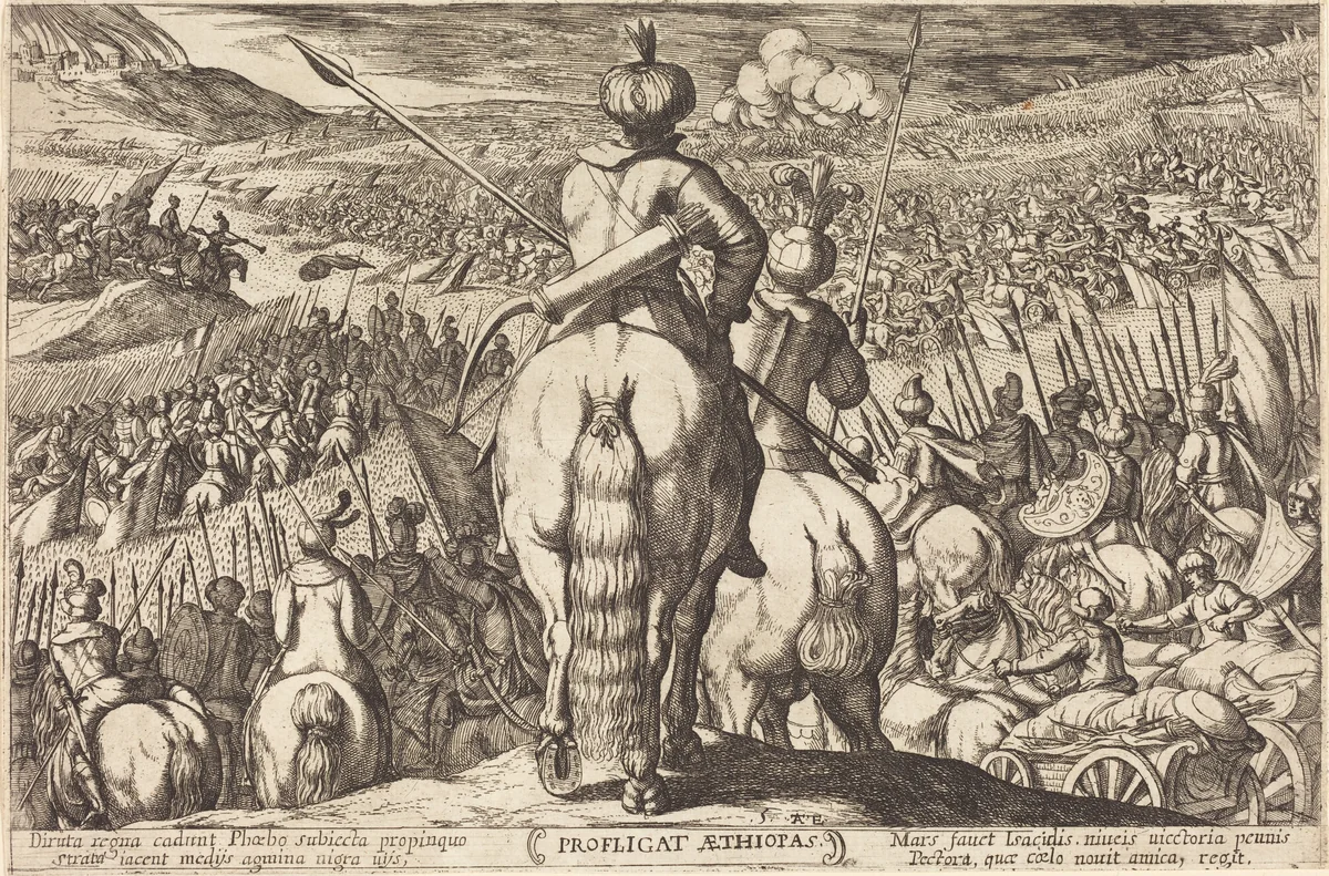 Defeat of the Ethiopians by Antonio Tempesta, print, 1613