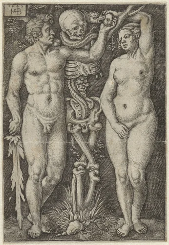 Adam en Eva en de Dood by Unknown, print, 1543
