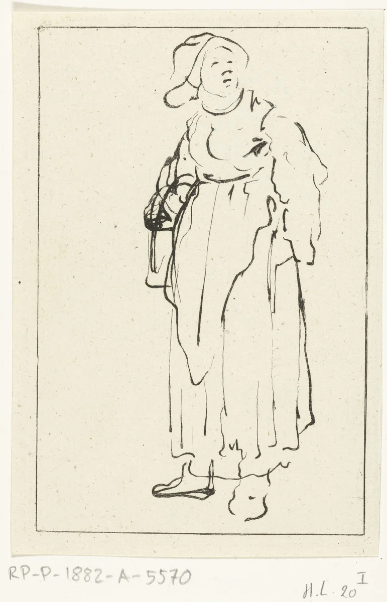 Staande boerin by Ernst Willem Jan Bagelaar, print, 1798-1837
