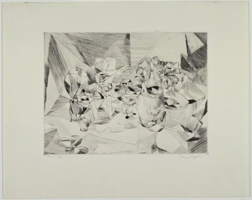 The Dinner Table (La Table service) by Jacques Villon, print, 1913