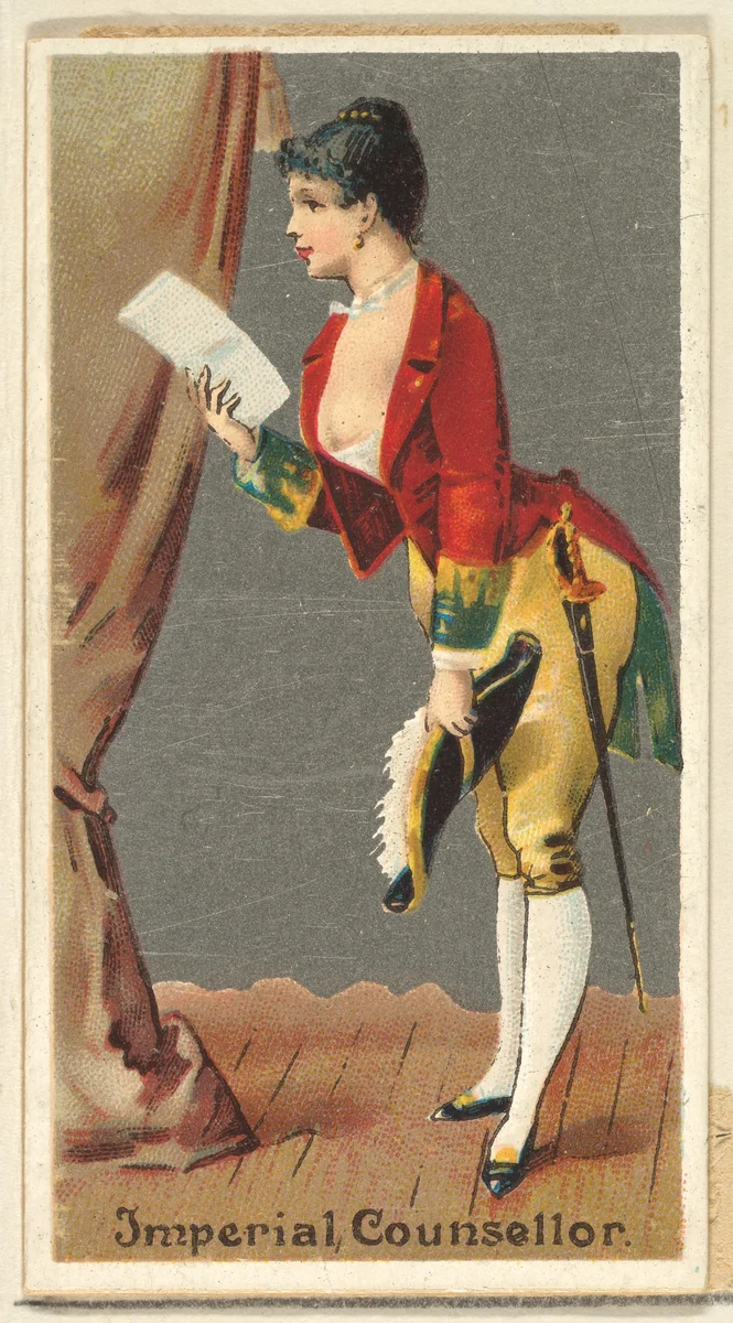 Imperial Counsellor, from the Occupations for Women series (N166) for Old Judge and Dogs Head Cigarettes by Goodwin & Company, print, 1887