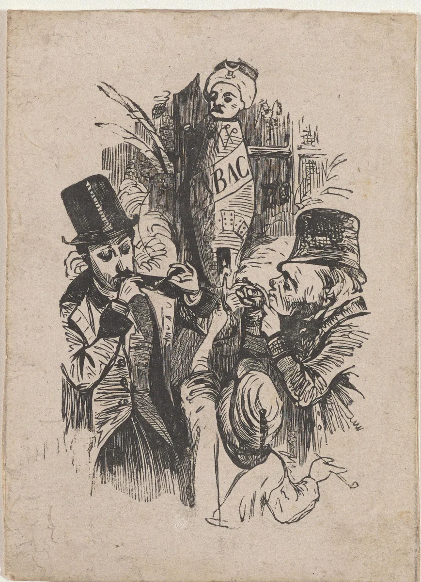 Drie tabakrokers by Isaac Weissenbruch, print, 1836-1912