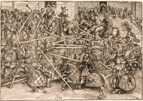The Tournament with Lances by Lucas Cranach, print, 1509