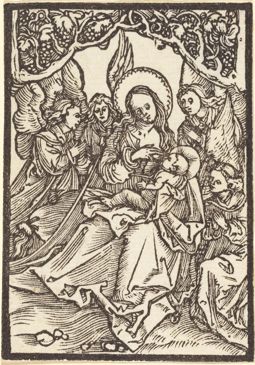 The Virgin Nursing the Christ Child with Four Angels by Albrecht Dürer, print, 1500