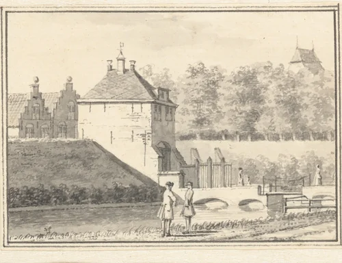 De Broekerpoort te Oudewater by Hendrik de Winter, drawing, 1727-1790