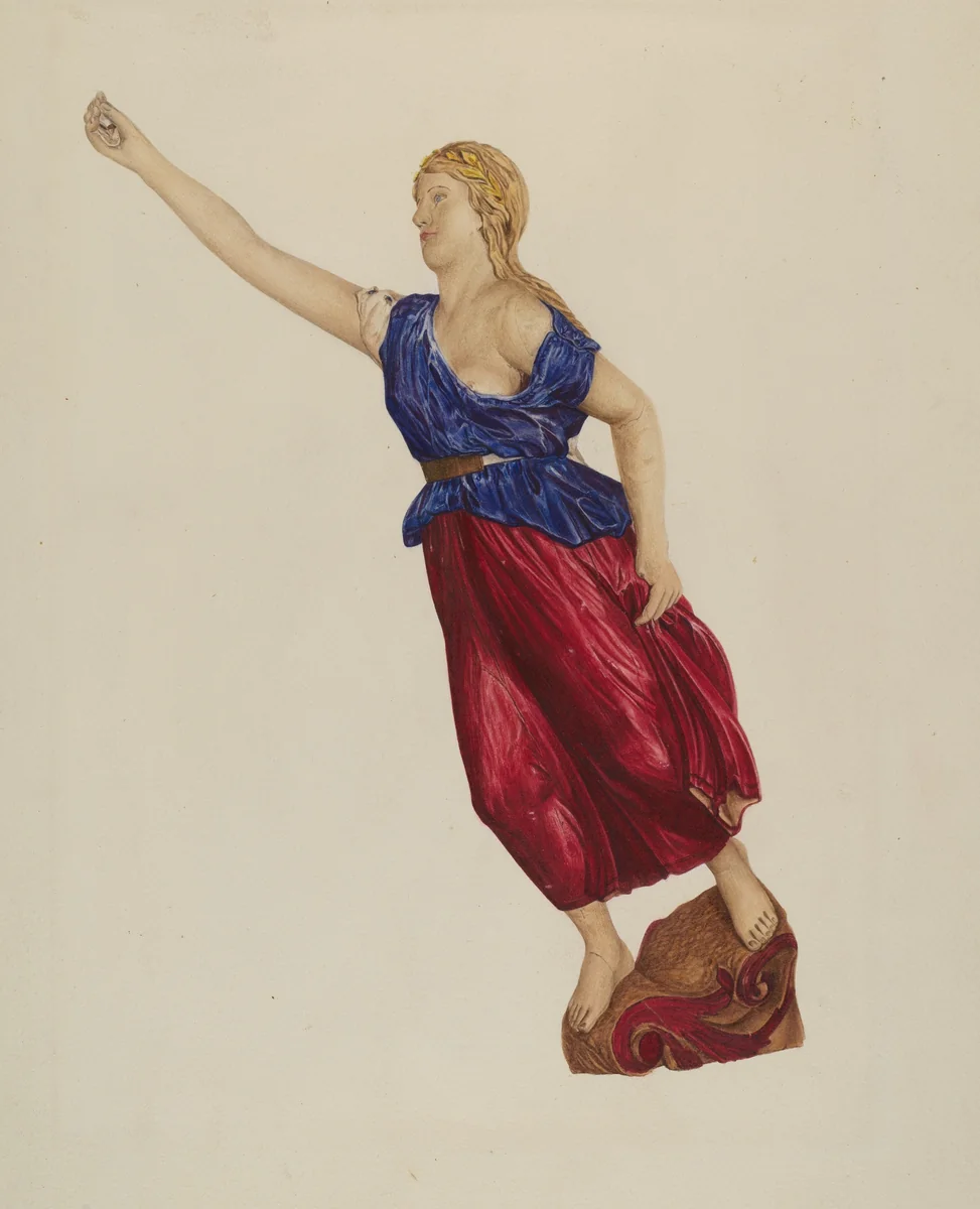 Ship's Figurehead by Lucille Lacoursiere, index of american design, 1939
