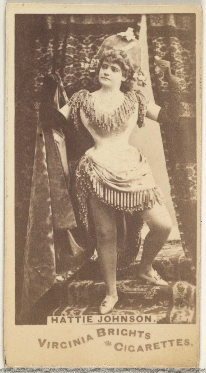 Hattie Johnson, from the Actors and Actresses series (N45, Type 1) for Virginia Brights Cigarettes by Allen & Ginter, photograph, 1885-1891