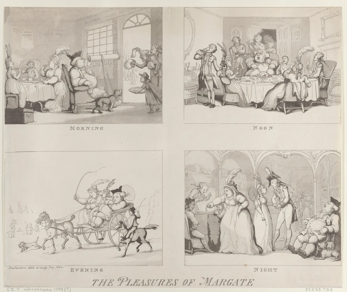 The Pleasures of Margate by Thomas Rowlandson, print, 1800