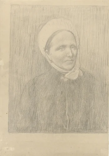Portret van Mevrouw Annie Bonger-van der Linde by Charles Emmanuel Serret, drawing, 1800-1900