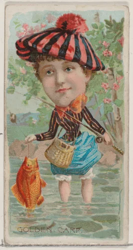 Golden Carp, from the series Fishers and Fish (N74) for Duke brand cigarettes by Knapp & Company, print, 1888