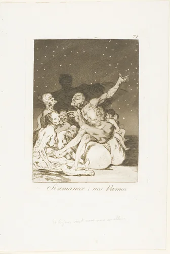 When Day Breaks We Will Be Off, plate 71 from Los Caprichos by Francisco José de Goya, print, 1797-1799