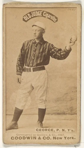 Bill George, Pitcher, New York, from the Old Judge series (N172) for Old Judge Cigarettes by Goodwin & Company, photograph, 1887