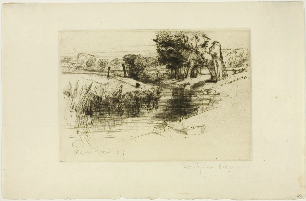 A Backwater by Francis Seymour-Haden, print, 1872-1882