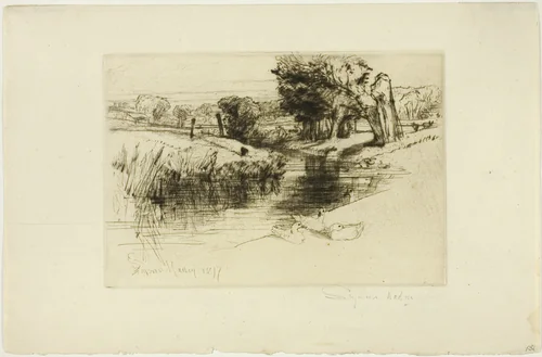 A Backwater by Francis Seymour-Haden, print, 1872-1882