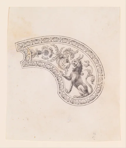 Design for the Decoration of the Grip of a Pocket Pistol by Nicolas Noël Boutet, drawing, 1772-1830
