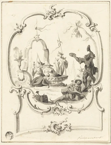Chinoiserie by Jean Baptiste Pillement, drawing, 1748-1808