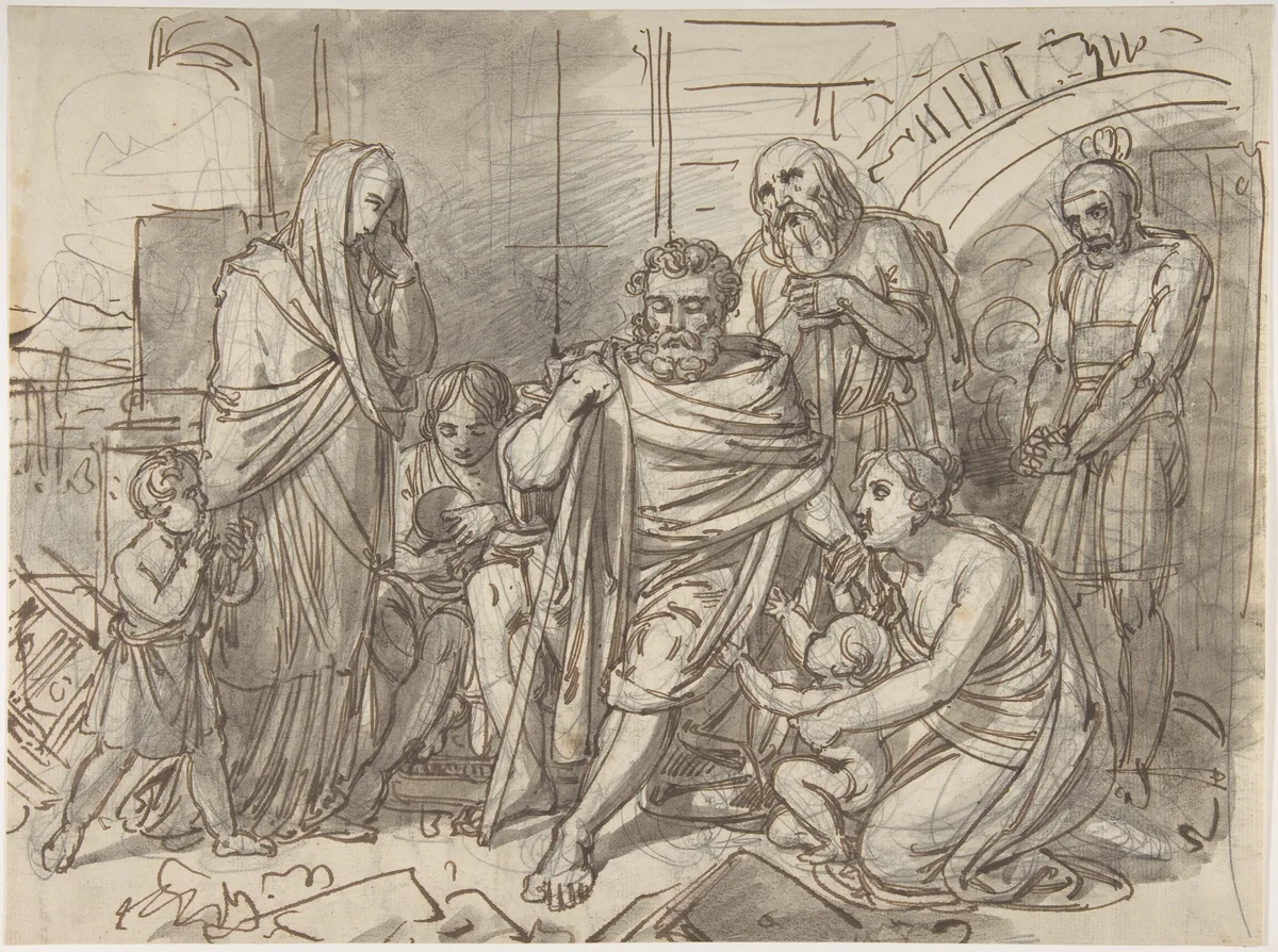 Belisarius Begging for Alms by Heinrich Friedrich Füger, drawing, 1765-1818
